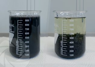 Coagulant floculant sur mesure - Avant et après d'un traitement d'eaux usée de lavage provenant de deux lignes de broyage plastique